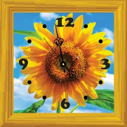 Sunflower printed clock
