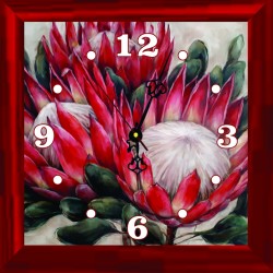 Protea printed clock