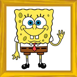 Spongebob 40x40cm Framed