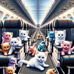 Kittens on Plane