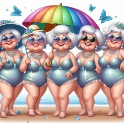 5 Ladies on beach