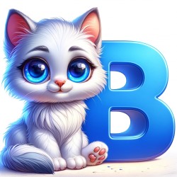 Letter B Cat - Blue or Pink