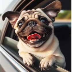 Pug Window Smile