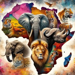 Animals on Africa map