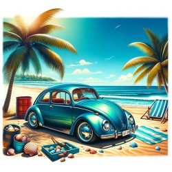 Blue Beatle on Beach