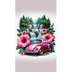 Pink Beatle and Waterfall