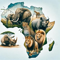 The big 5 on African Map