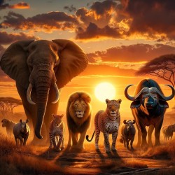 The big 5 with Sunset