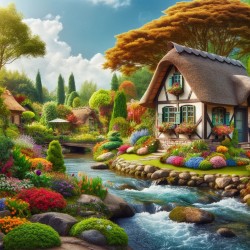 Cottage and River