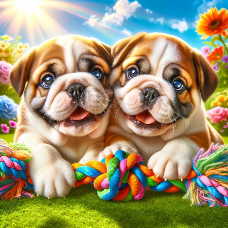 Bulldog Pups 45x45cm