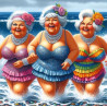 Fat ladies in Water 60x60cm