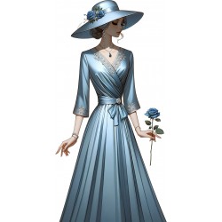 Lady in light blue dress