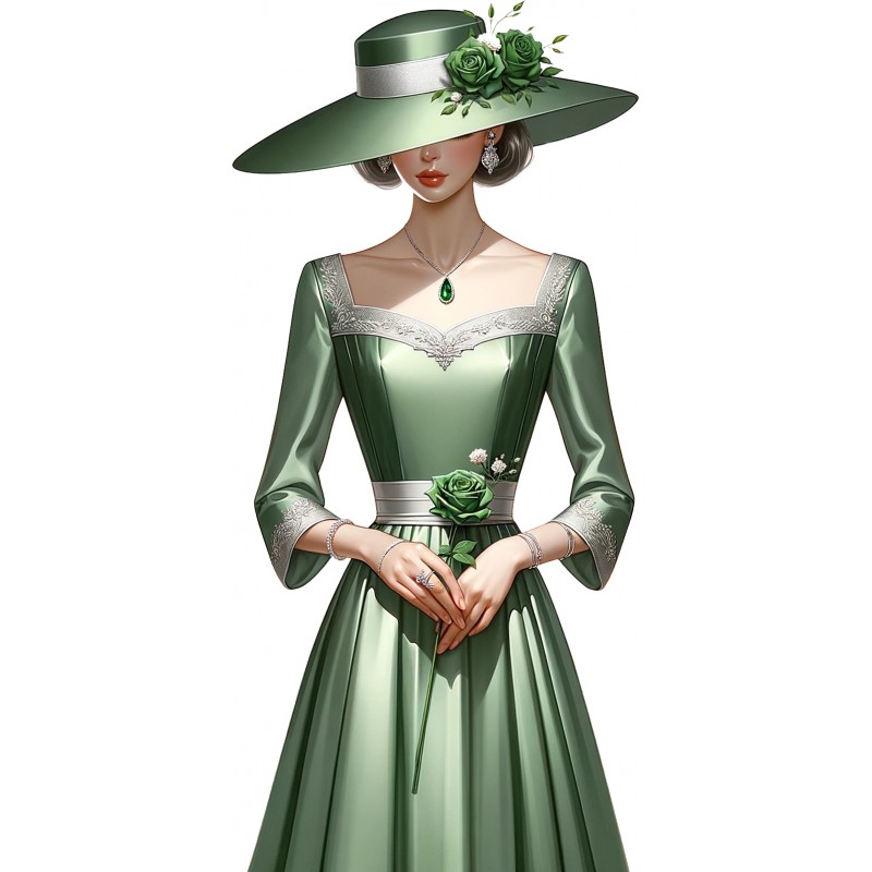 Lady in green