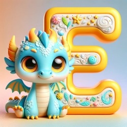 Letter E Dragon