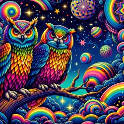 Colourful Owls