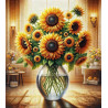 Sunflowers in glass Pot