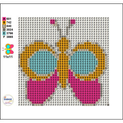 11x11cm Mini Butterfly Diamond Painting Kit - 5D DIY Art for Beginners