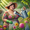 Fat lady gardening