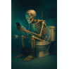 Skeleton on Toilet