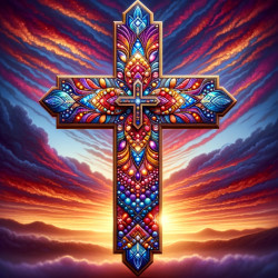 Colourful Cross 35x35cm