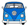 Blue VW Bus Diamond Art Kit 20x20cm | Beginner Diamond Painting