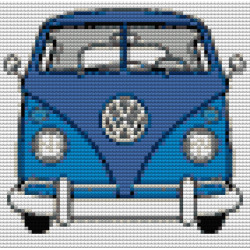 Blue VW bus Kit - 20x20cm