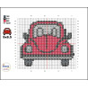 Wooden VW Car Cross Stitch Keyring Kit | Beginner Friendly Craft