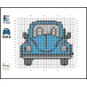 Wooden VW Car Cross Stitch Keyring Kit | Beginner Friendly Craft