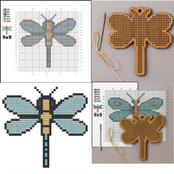 Wooden Dragonfly Cross...
