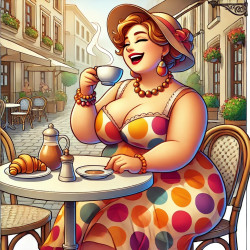 Fat lady Coffee 50x50cm