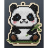 Wooden Panda Cross Stitch Keyring Kit | Beginner Friendly Craft