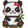 Wooden Panda Cross Stitch Keyring Kit | Beginner Friendly Craft