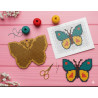 Wooden Butterfly  Cross Stitch Keyring Kit | Beginner Friendly Craft