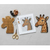 Wooden Giraffe Cross Stitch Keyring Kit | Beginner Friendly Craft