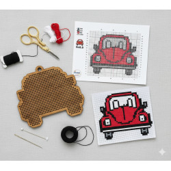 Wooden VW Car Red Stitch...