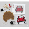 Wooden VW Car Cross Stitch Keyring Kit | Beginner Friendly Craft