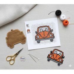 Wooden VW Car Orange Stitch...