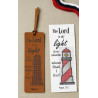 Handcrafted Veg Tan Leather Cross Stitch Bookmark Kit – Lighthouse Design