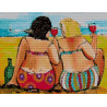 Beach Ladies with Wine Diamond Art Painting 40x30cm | 30% Off | Diamond Art SA