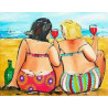Beach Ladies with Wine Diamond Art Painting 40x30cm | 30% Off | Diamond Art SA