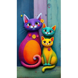 Colourful Cats Trio Diamond...
