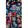 Colourful Cats under Moonlight Diamond Art Painting | Special Offer | Diamond Art SA
