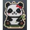 Wooden Panda Cross Stitch Keyring Kit | Beginner Friendly Craft