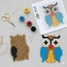 Wooden Owl Cross Stitch Keyring Kit | Beginner Friendly Craft