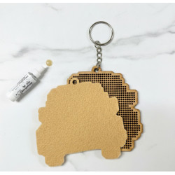 Wooden VW Car Cross Stitch Keyring Kit | Beginner Friendly Craft