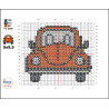 Wooden VW Car Cross Stitch Keyring Kit | Beginner Friendly Craft