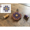 DIY Veg Tan Leather Cross Stitch Keyring Kit - Flower Fob