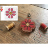 DIY Veg Tan Leather Cross Stitch Keyring Kit - Flower Fob