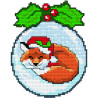 Snuggle Fox Laser-Cut Wood Cross-Stitch Kit - 14 Colors