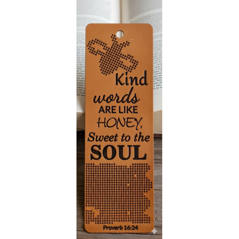 DIY Leather Bookmark with Bee Pattern